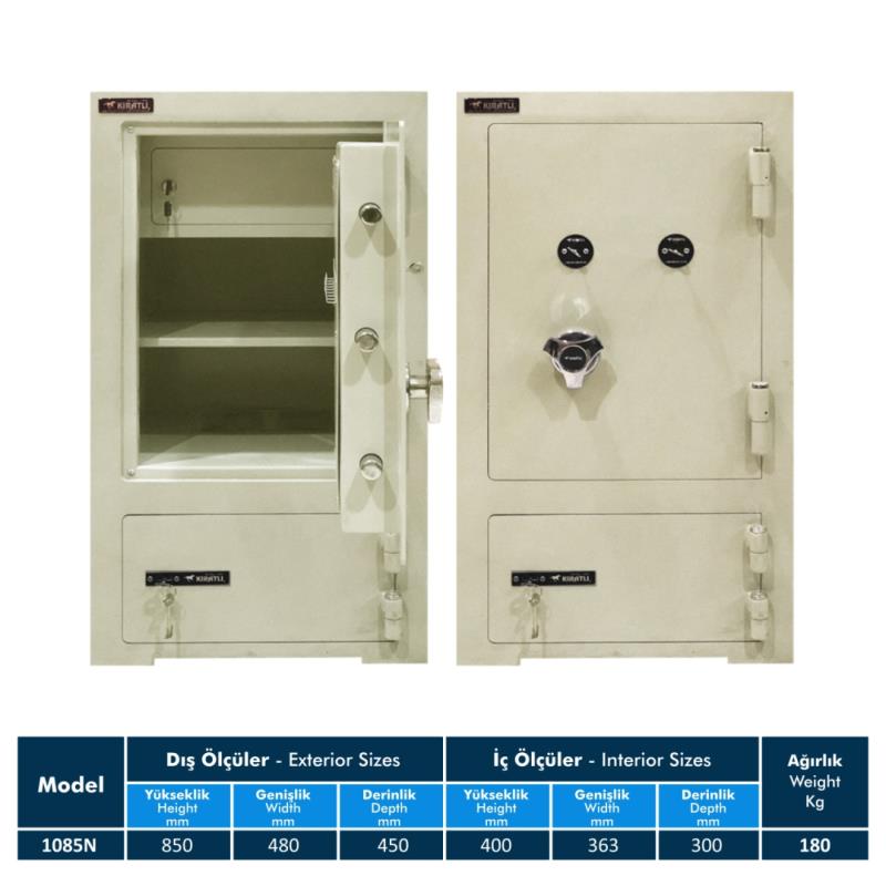 1085N KK Altı Dolaplı Çelik Kasa
