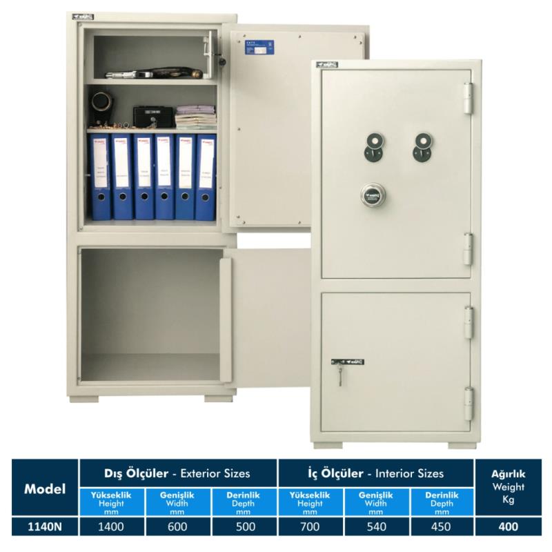 1140N KK Altı Dolaplı Çelik Kasa