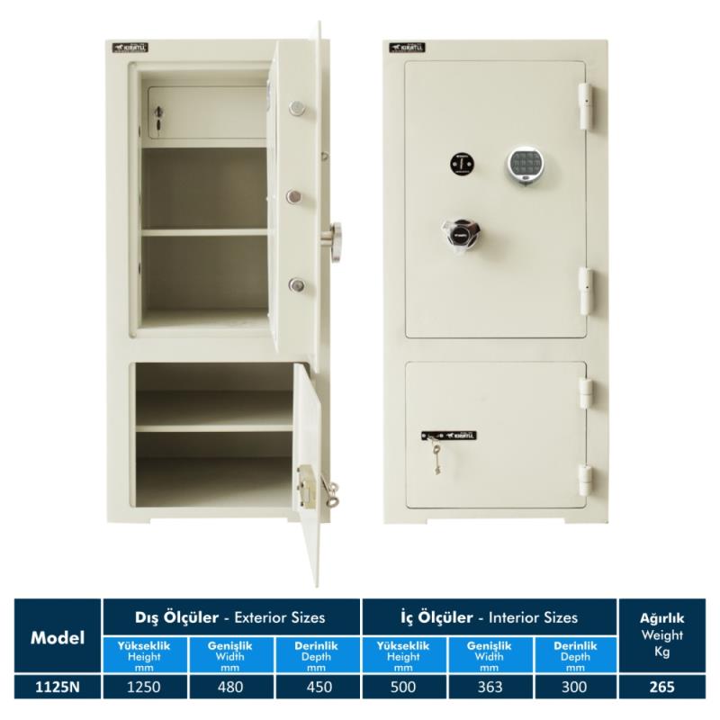 1125N KE Altı Dolaplı Çelik Kasa