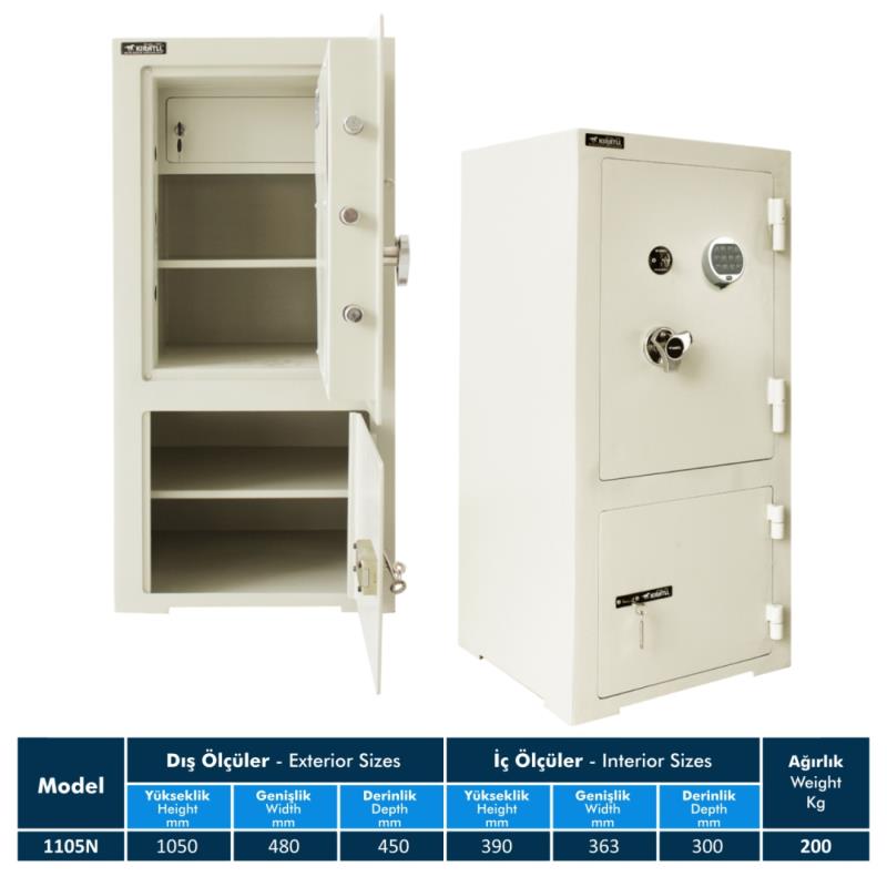1105N KE Altı Dolaplı Çelik Kasa
