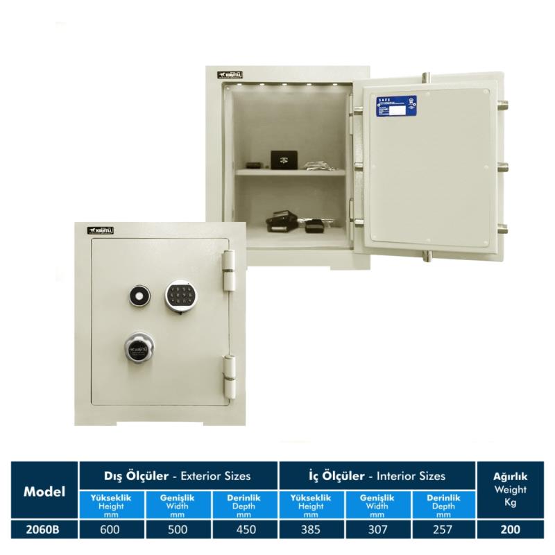 2060B KE Tekkapılı Çelik Kasa